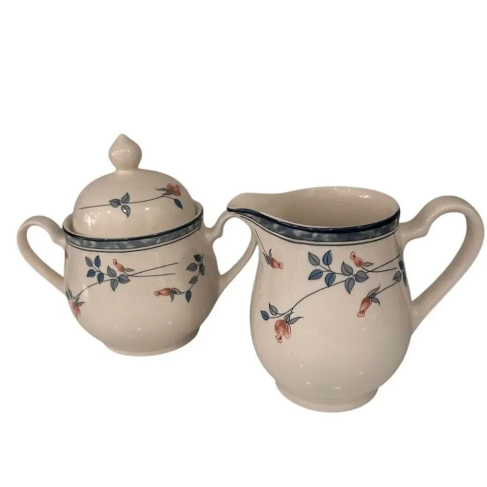 Vintage Noritake Keltcraft Eastfair Creamer and Sugar Bowl Set White Porcelain